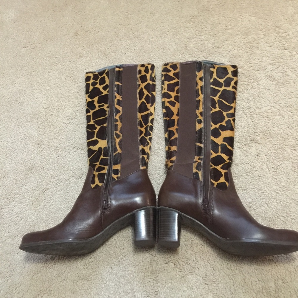 Leopard boots leather made in Brazil