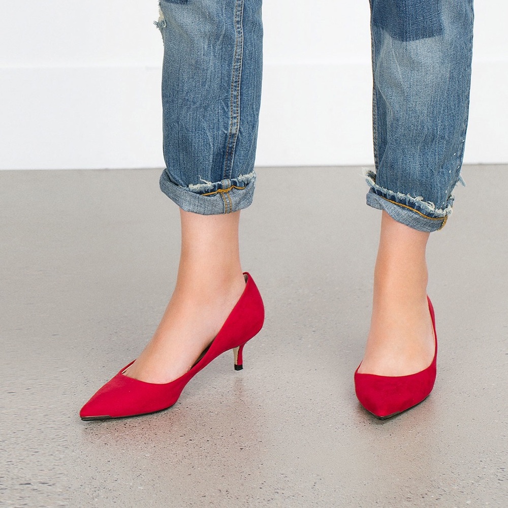 Zara red kitten heels **NO OFFERS. Price firm ***