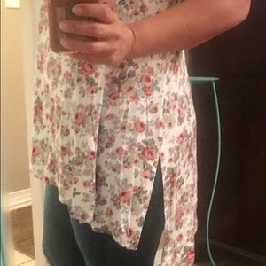 Floral print tunic top