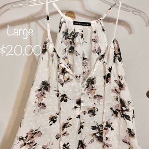 Spaghetti strap linen tank