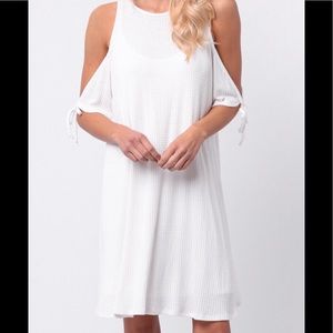 ✳️ Waffle Knit Cold Shoulder Dress