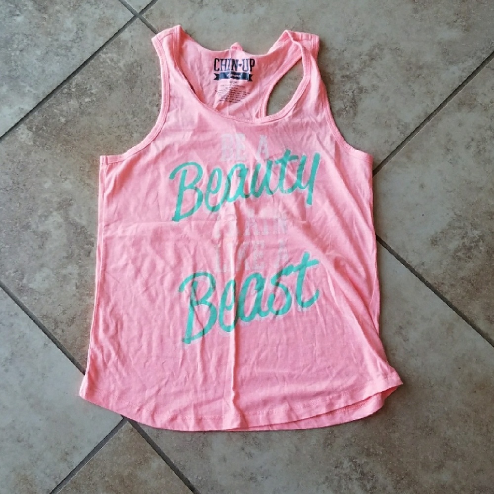 Graphic workout racerback tank