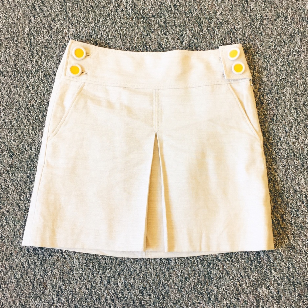 J Crew Yellow Button Skirt