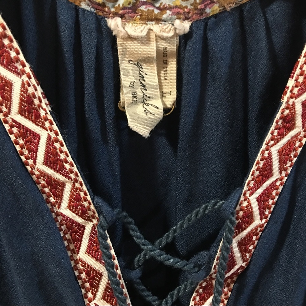 Gimmicks by BKE • Lace-Up Top in Cobalt • - Picture 6 of 8