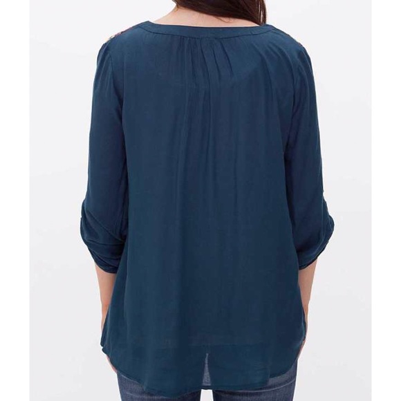 Gimmicks by BKE • Lace-Up Top in Cobalt • - Picture 2 of 8