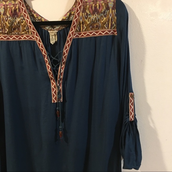 Gimmicks by BKE • Lace-Up Top in Cobalt • - Picture 7 of 8