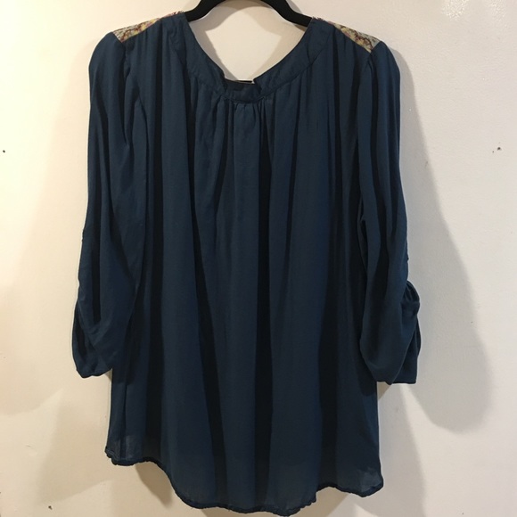 Gimmicks by BKE • Lace-Up Top in Cobalt • - Picture 8 of 8