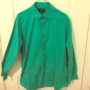 APT9 teal long sleeve dress shirt