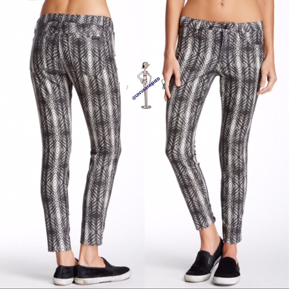 Joe's Jeans Skinny Ankle Crop Black Animal Print