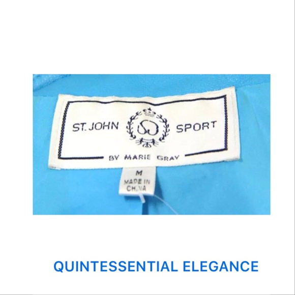 ST. JOHN Ice Blue Leather Jacket - Picture 6 of 8