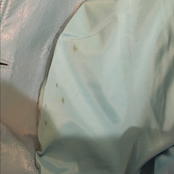 ST. JOHN Ice Blue Leather Jacket - Picture 7 of 8