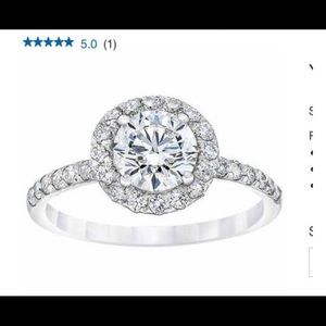 New brilliant cut 0.90cts platinum/diamond ring