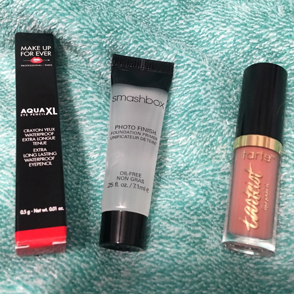 Smashbox primer Makeup Forever eye Tarte lip minis