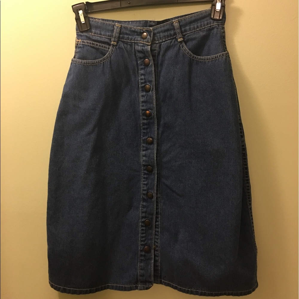 Vintage high wastes jean skirt