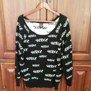 Torrid Rebel black and white sweater