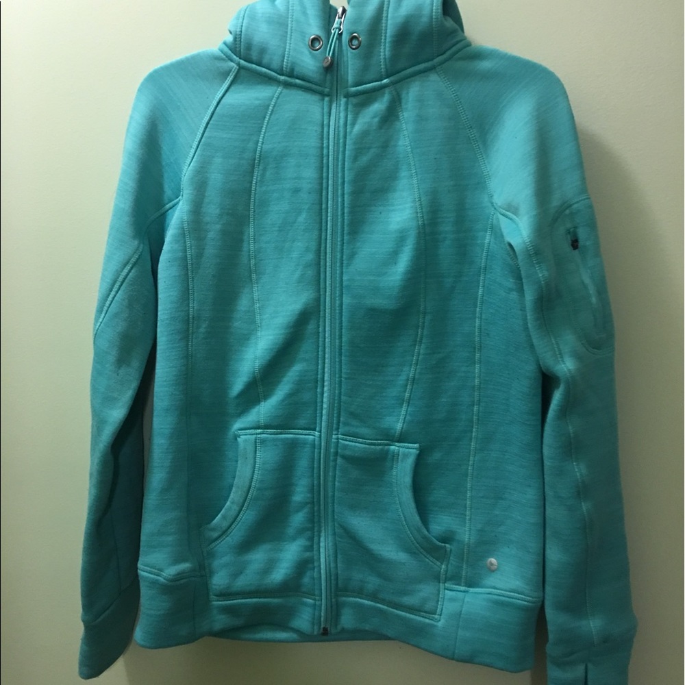 Teal colored zip up