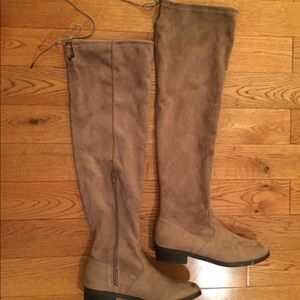 JustFab Faux Suede Thigh High Boots