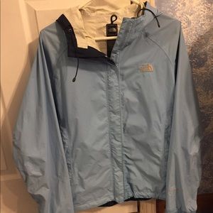 North Face Rain Light Blue Rain Jacket