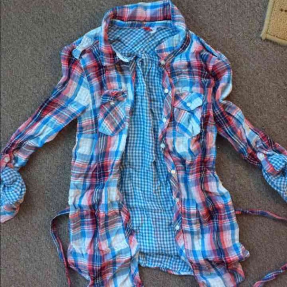 Long plaid shirt