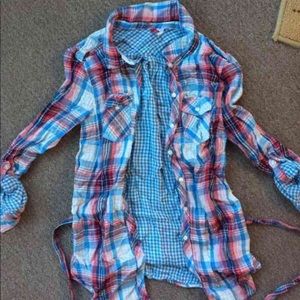 Long plaid shirt