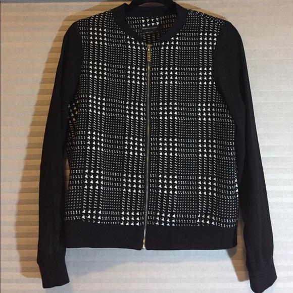 BCBG Sheer Sleeve Bomber Jacket - Picture 2 of 8