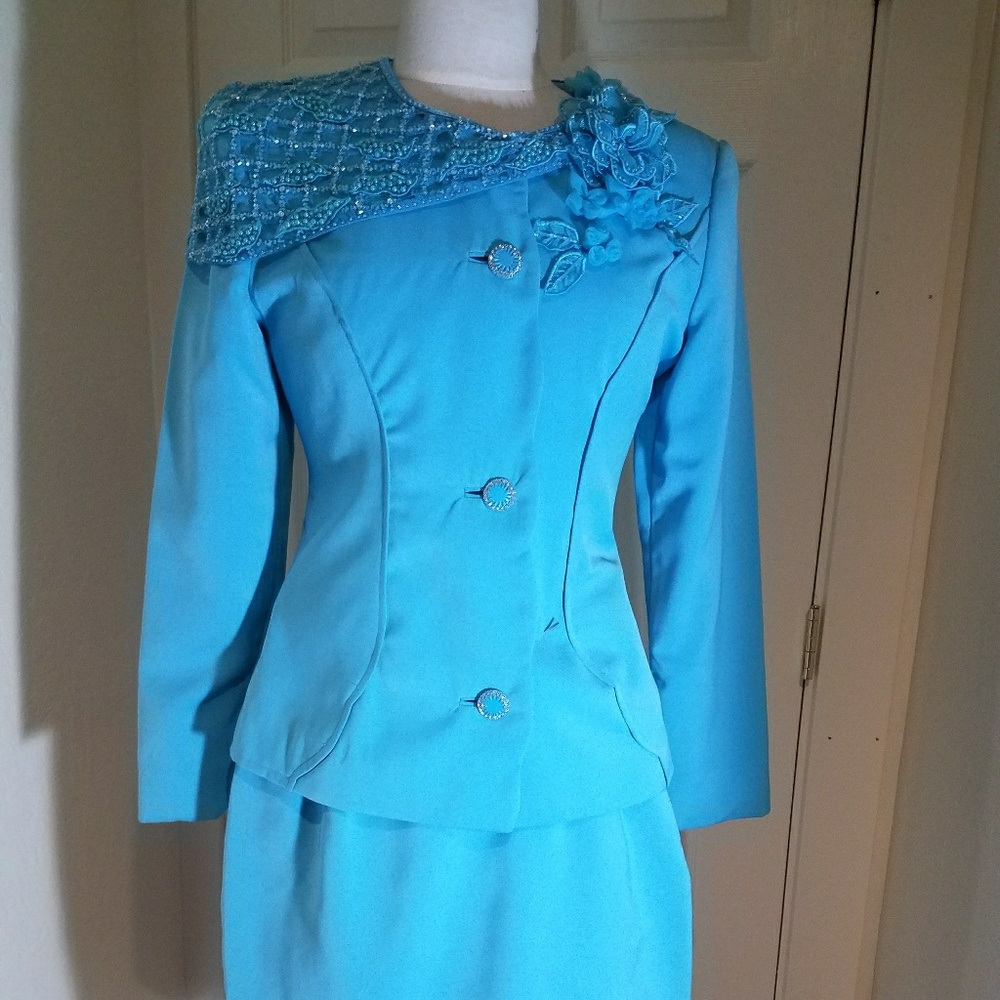 Turquoise pageant suit