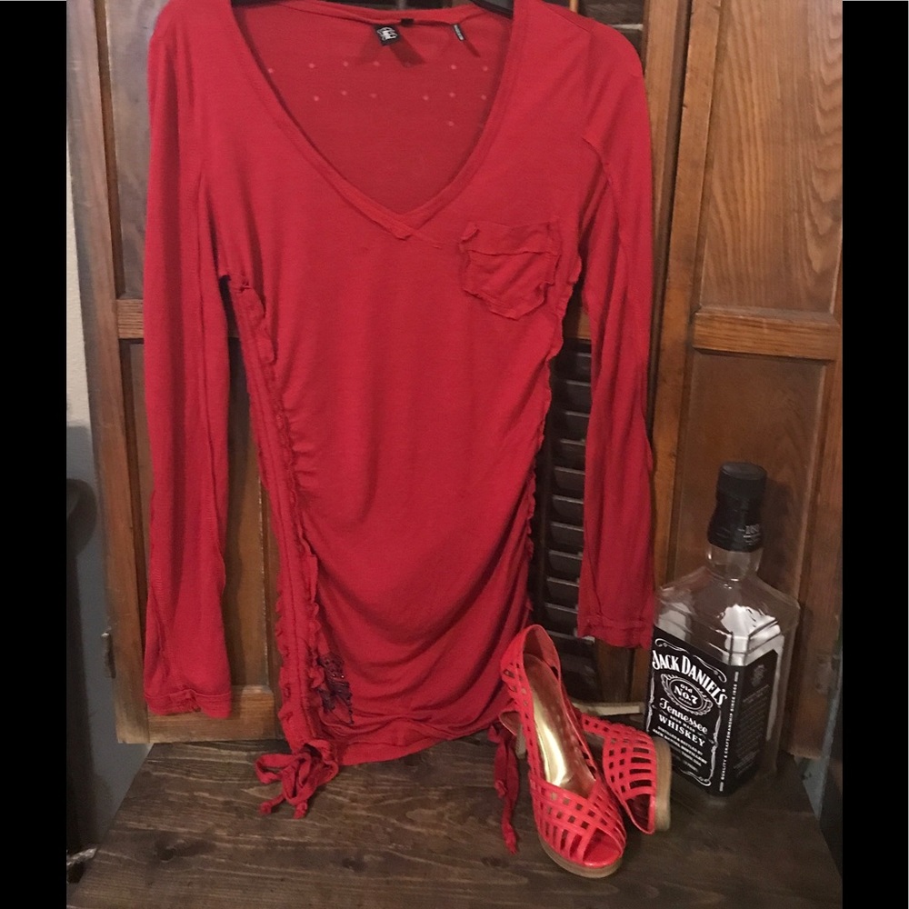 Sinful Royalty red long sleeve shirt