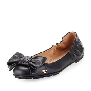 NIB Tory Burch black bow flats