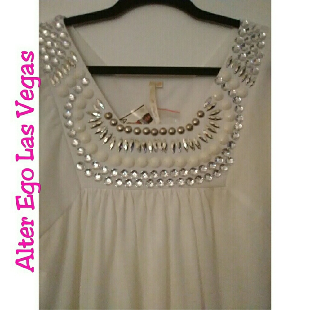 Alter Ego Jeweled Batwing Top