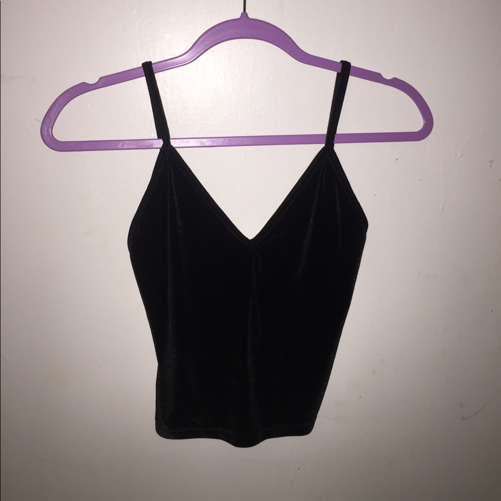 Brandy Melville Black Velvet Crop Top