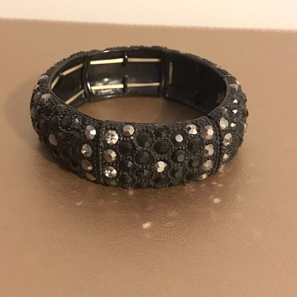 Sparkle Black Metal Stretch Bracelet