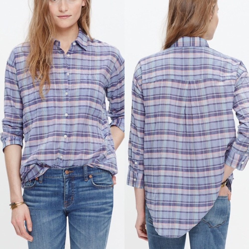 SALE! Madewell Plaid Button Down - Picture 1 of 4