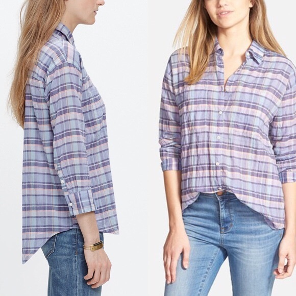 SALE! Madewell Plaid Button Down - Picture 2 of 4