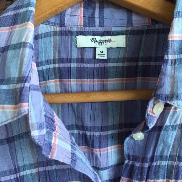 SALE! Madewell Plaid Button Down - Picture 3 of 4