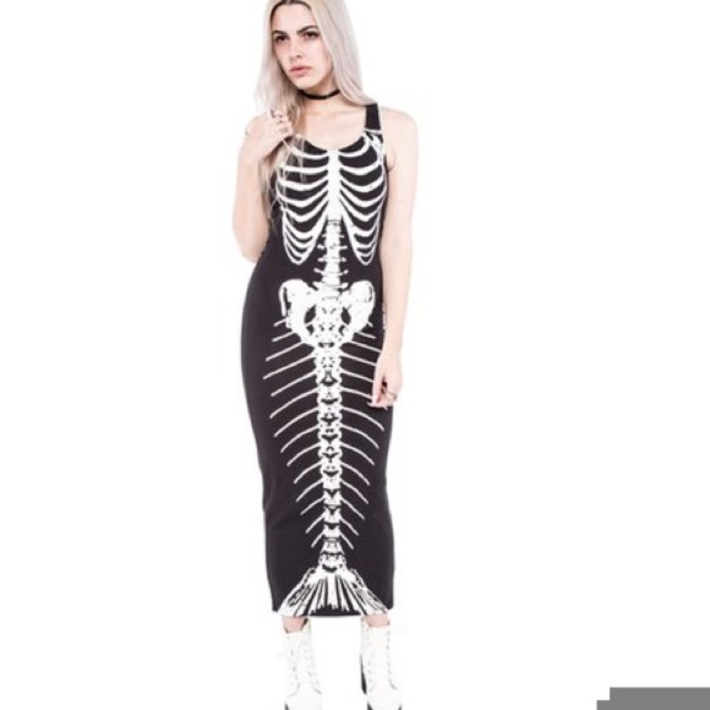 Mermaid Skeleton Maxi Dress