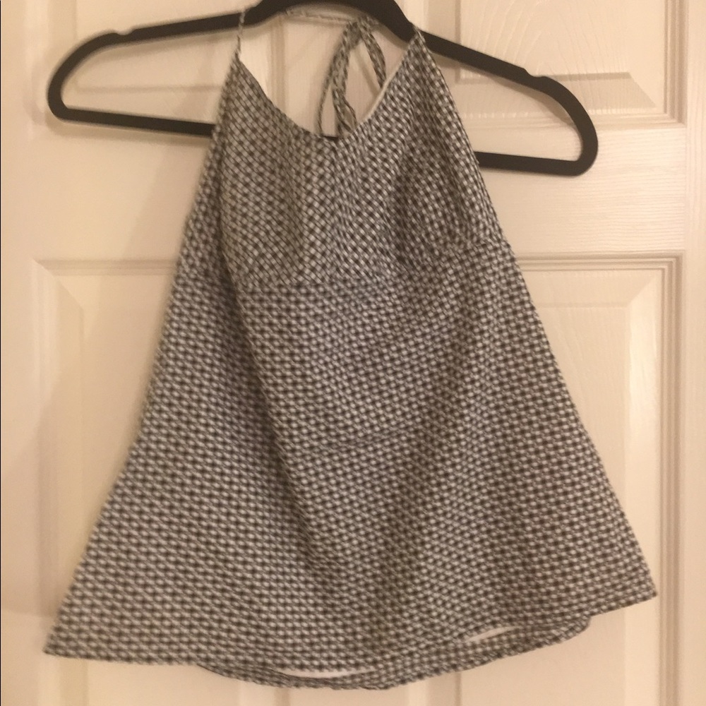 Black and white halter tank top