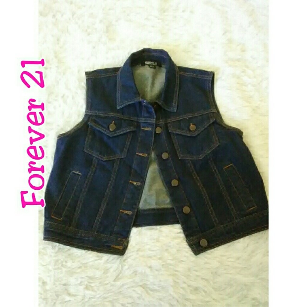 Forever 21 Cropped Denim Vest