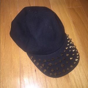 Black studded hat