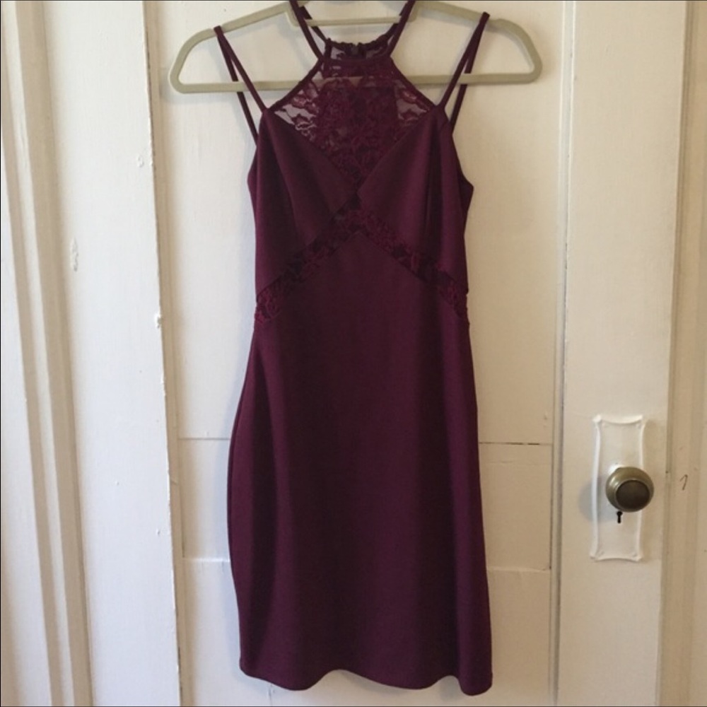 Solemio LA Maroon lace dress