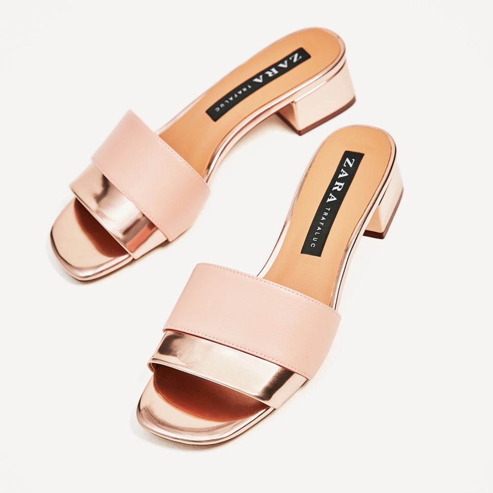 NWOT Tres Chic Zara Asymmetrical Slide Sandals
