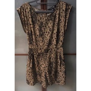 Brown Print Romper