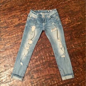Miss Me Distressed Signature Skinny Crop Jeans