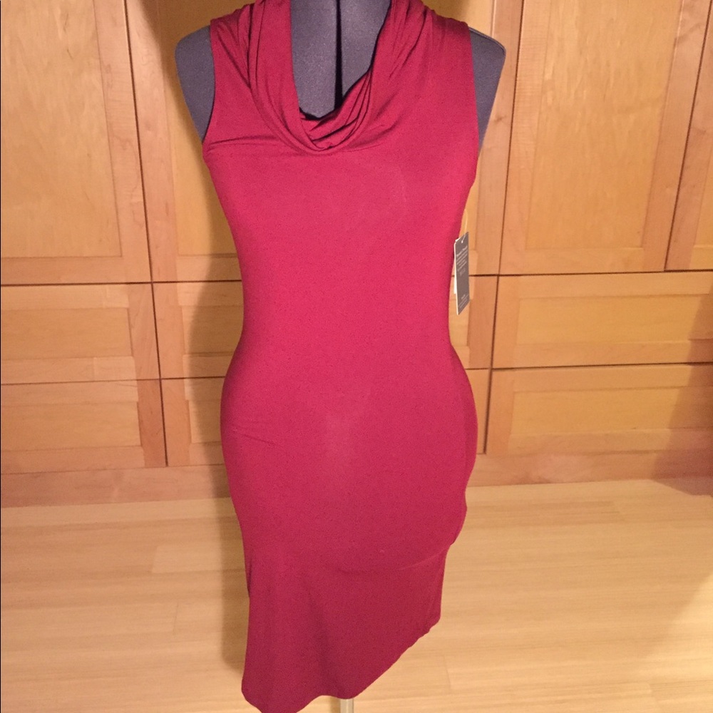 Bodycon Swoop Neck Midi Dress