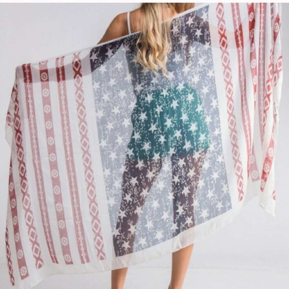 Last 1! 🎉HP🎉 American Flag scarf/shawl - Picture 2 of 5