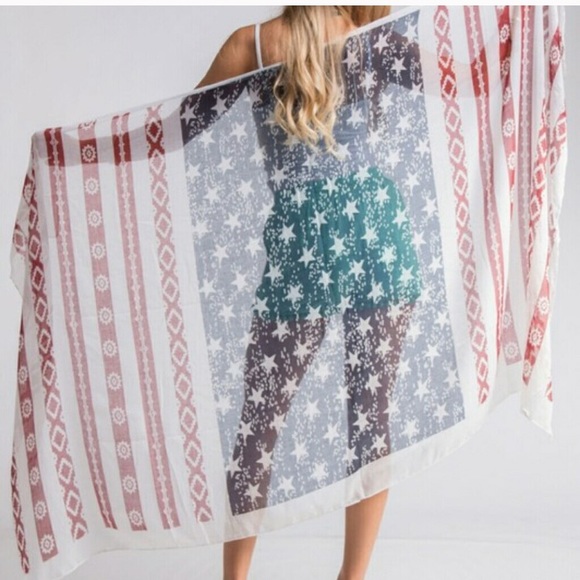 Last 1! 🎉HP🎉 American Flag scarf/shawl - Picture 2 of 5