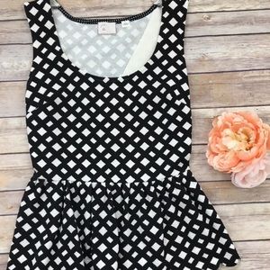 Anthropologie Post Mark Lattice Print Top