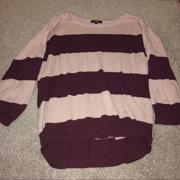 pinks and maroon striped sweater top - Picture 1 of 1