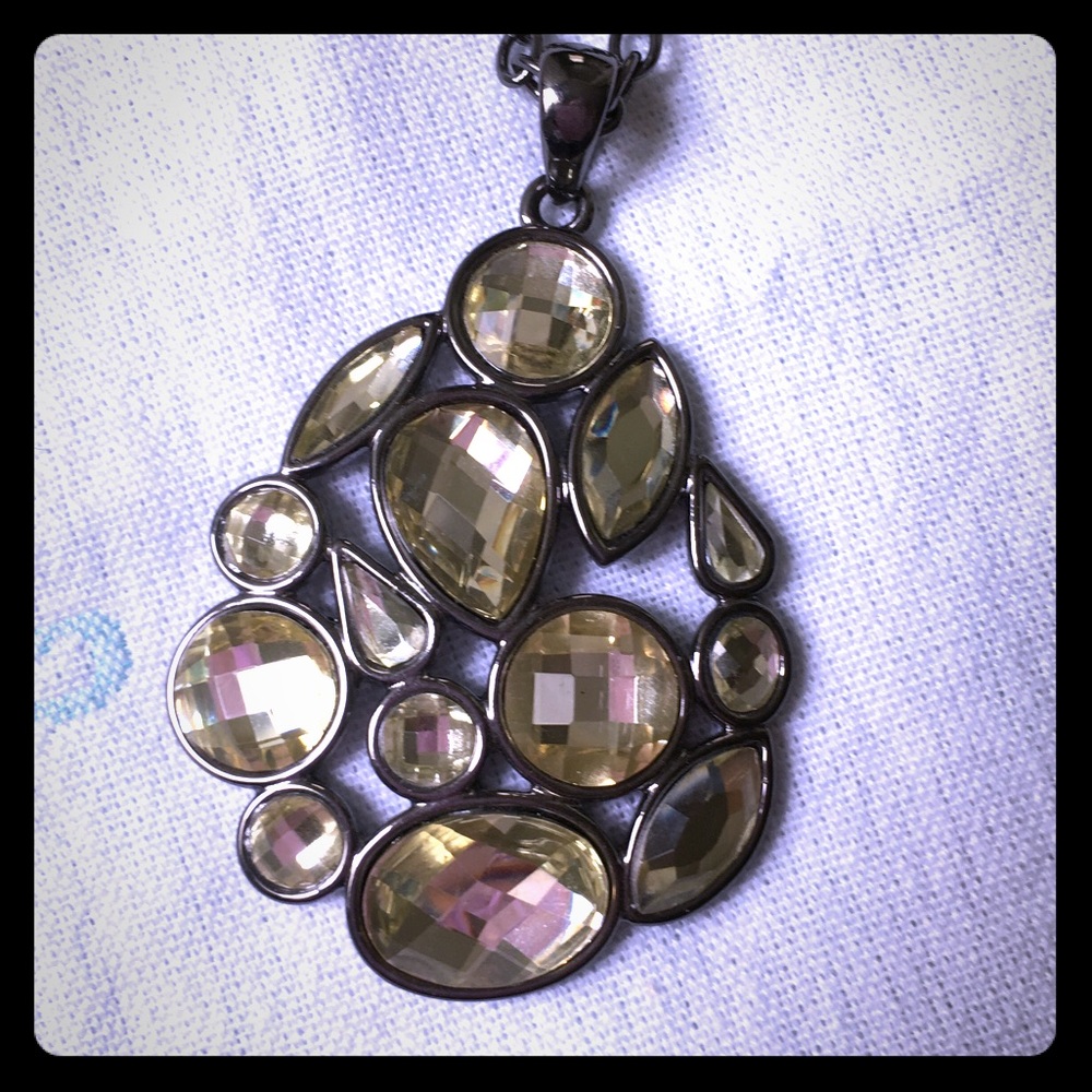 Lia Sophia large tear drop necklace