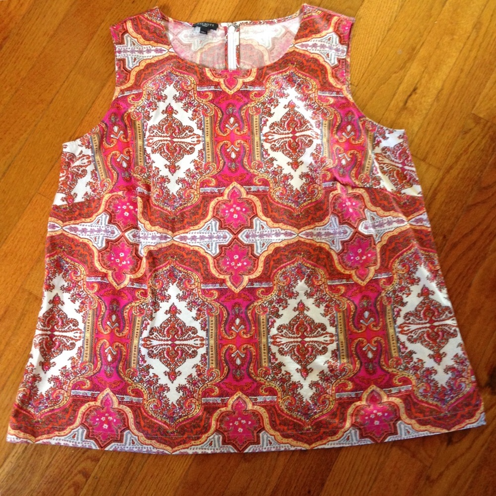 TALBOTS Multi-Color Floral Print Tank Top