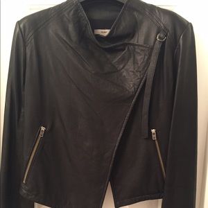 Helmut Lang Asymmetrical Hem Leather Jacket Sz M